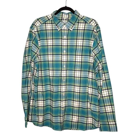 Vineyard Vines Plaid On-the-Go brrr Classic Buttondown Teal Bay Size Large - Picture 1 of 8